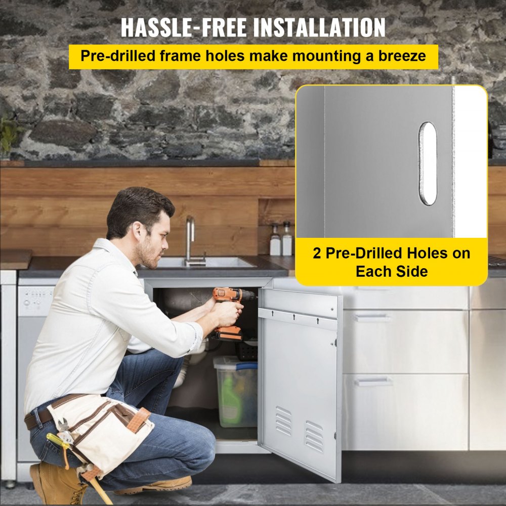 DTF-24x17IN - Premium Stainless Steel BBQ Access Door for Outdoor Kitchens