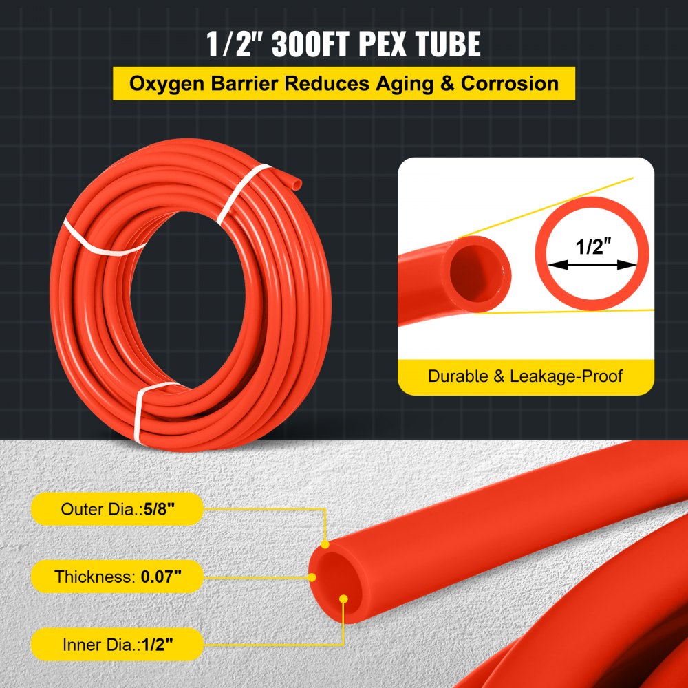 010619865573 - 300ft 1/2 Inch PEX Tubing for Plumbing & Heating