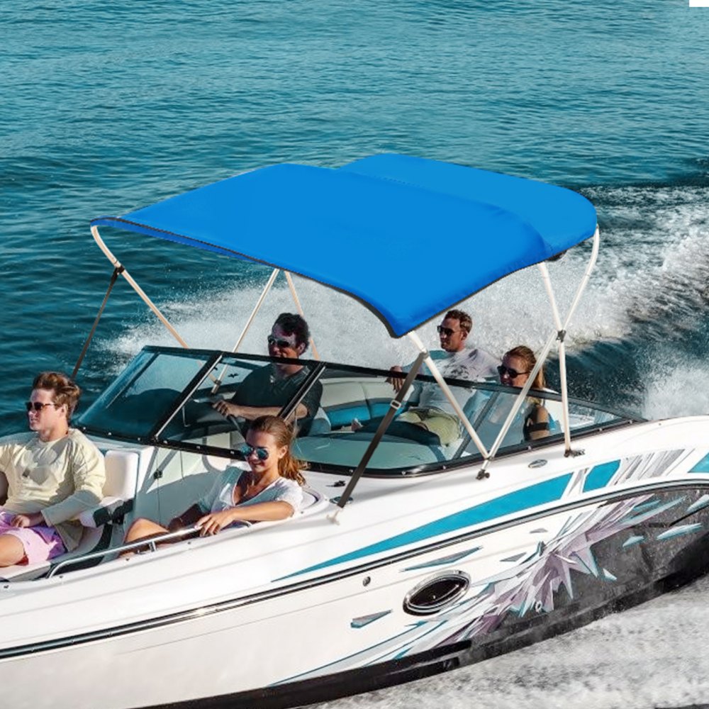 3 Bow 6'L × 46" H × 61" - 66" W - VEVOR Waterproof Bimini Top with Aluminum Frame