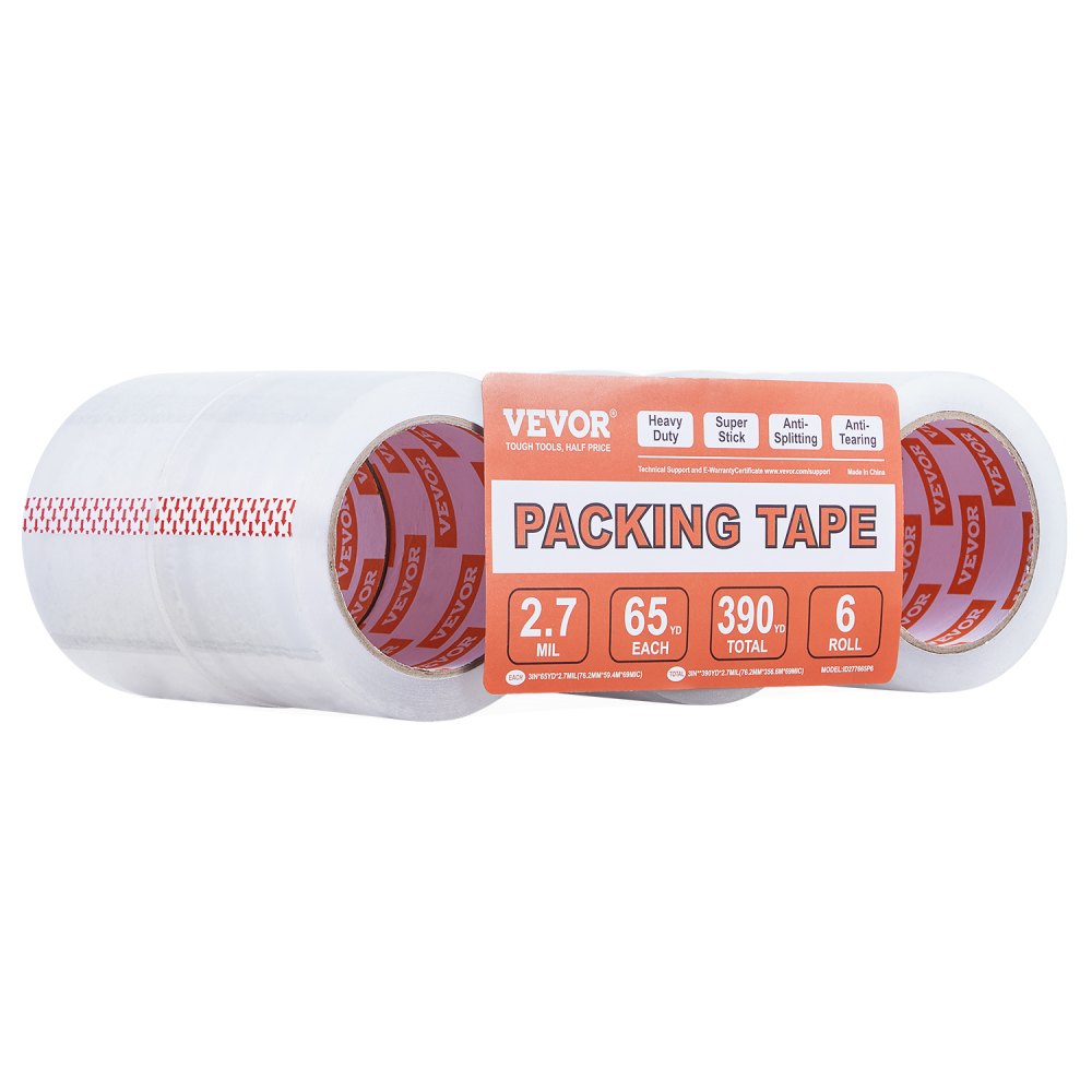 ID277665P6 - Heavy Duty 65yd Clear Packing Tape, 2.7mil, 6 Rolls
