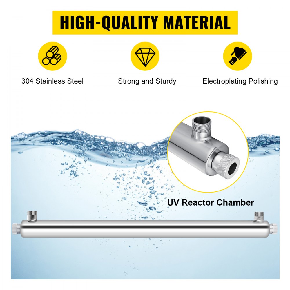 010681959070 - Efficient UV Water Purifier with Mounting Brackets and Glass Design
