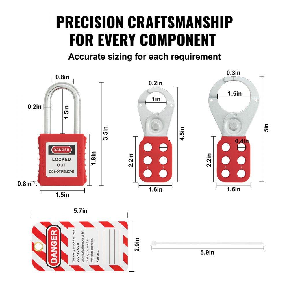 BD-X07-D41 - 59 PCS Electrical Lockout Kit with Safety Padlocks & Tags