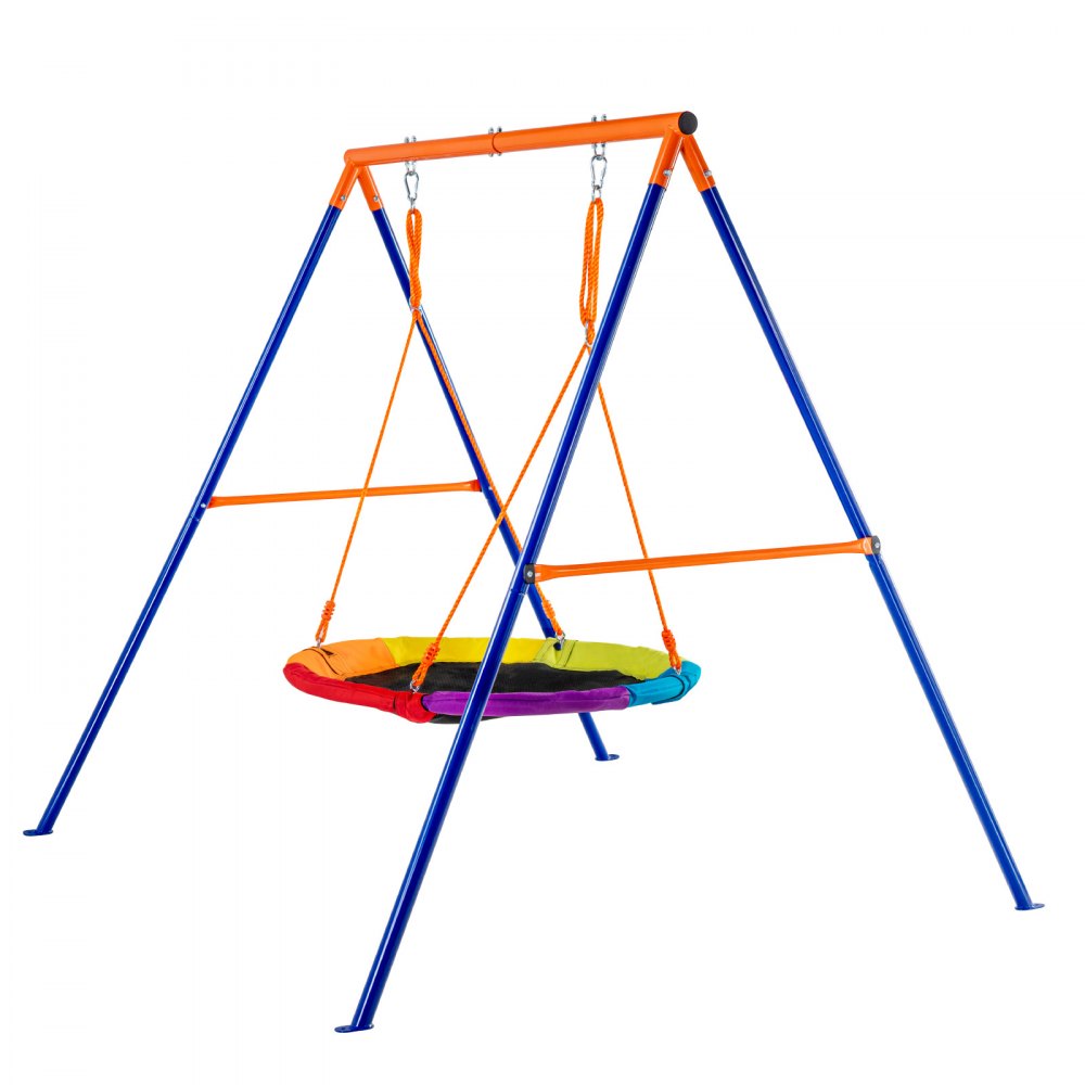 JX-SW01 - 40in Round Saucer Swing Set with Durable A-Frame Structure
