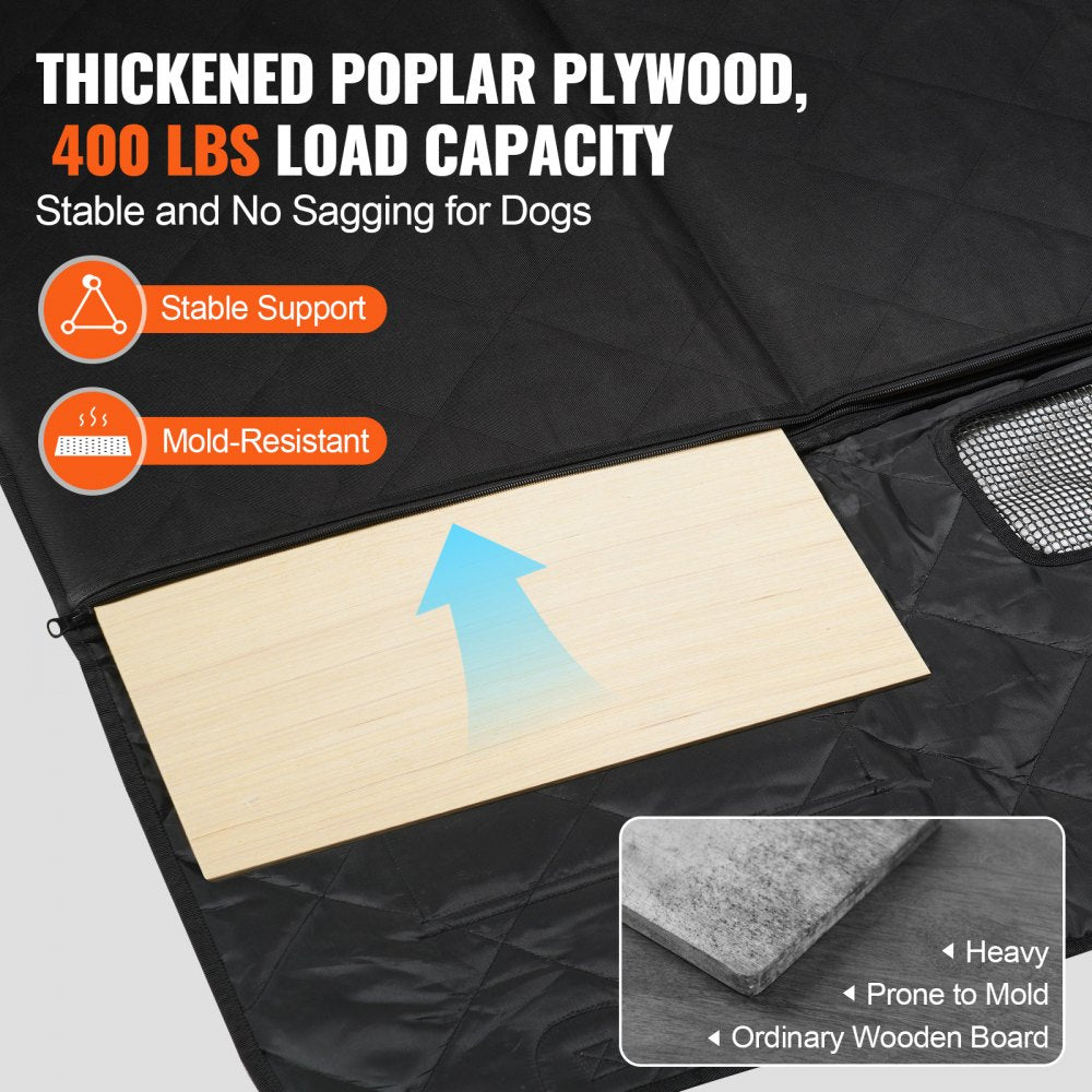 WMDY24160 - Waterproof Dog Back Seat Cover 54"x26.5" with Safety Belt