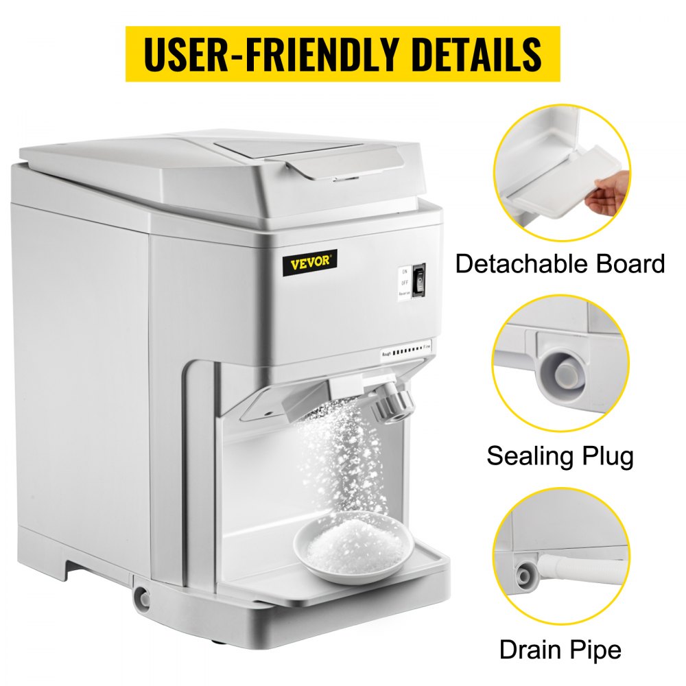 BY-168A - Powerful 265 LBS/H Electric Ice Shaver with Adjustable Finely Ground Feature