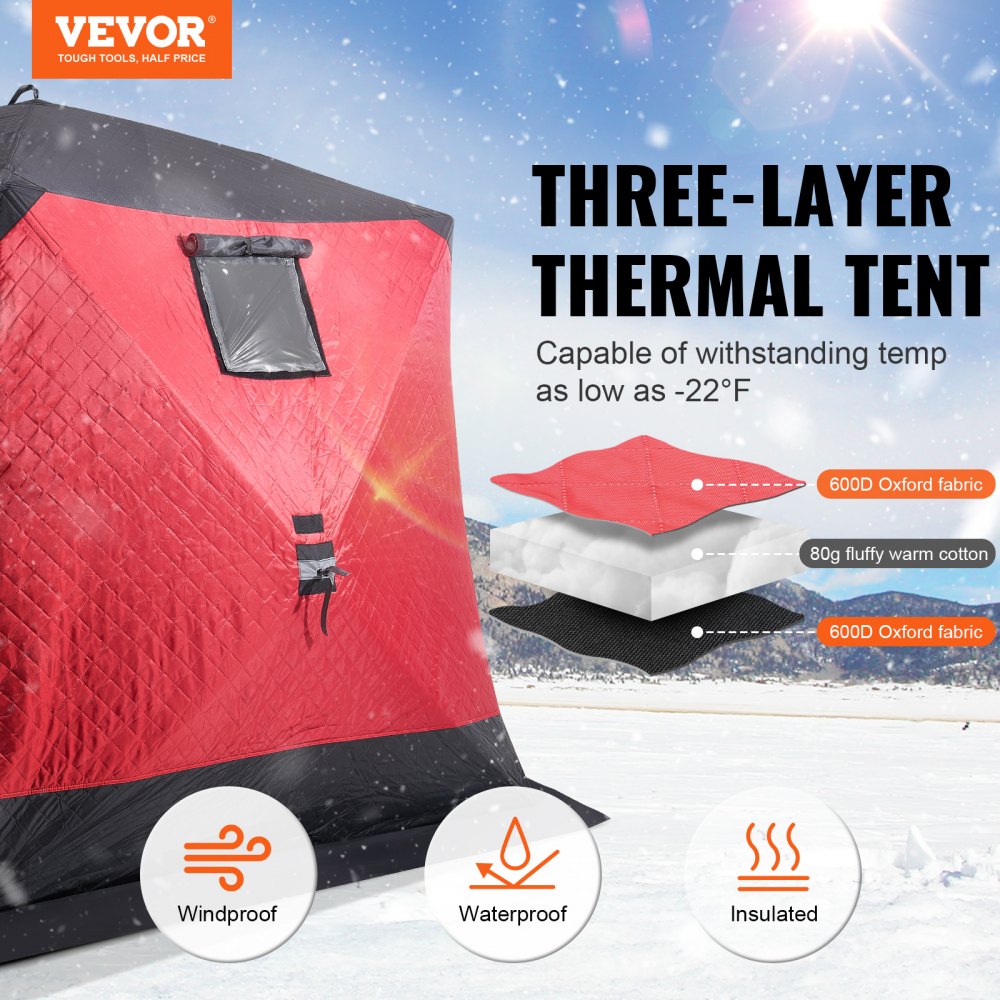 DT037 - Spacious 6-8 Person Portable Ice Fishing Shelter Tent