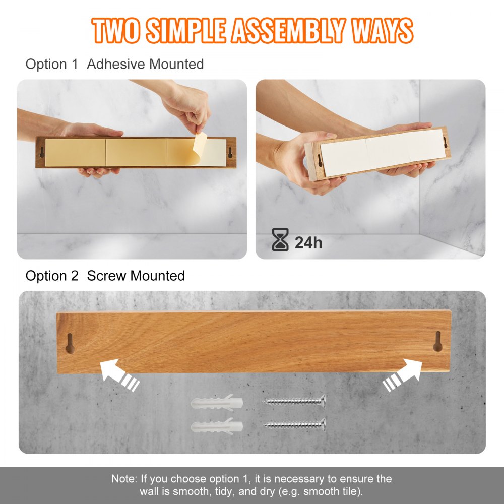 GM23002 - 2lbs Acacia Magnetic Knife Holder with Double-Row Design