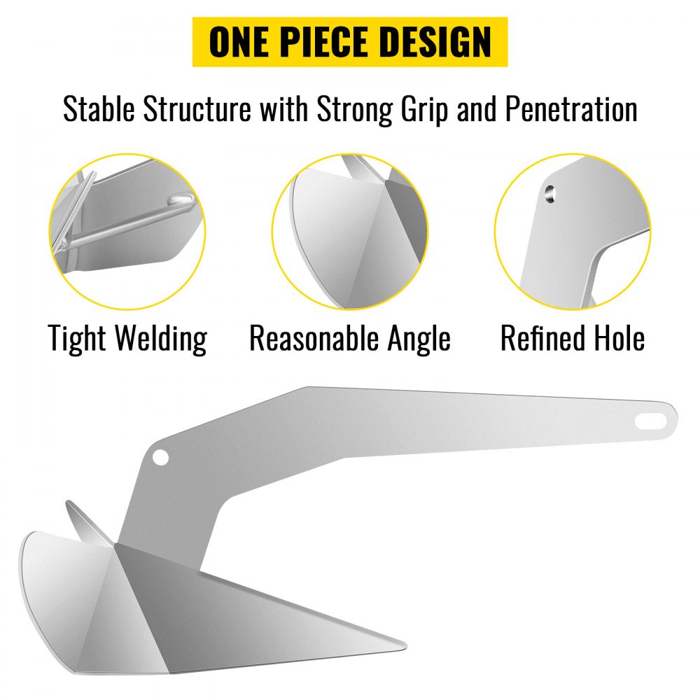 221067O5 - 22 lb Galvanized Steel Boat Anchor for 20-33 ft Vessels