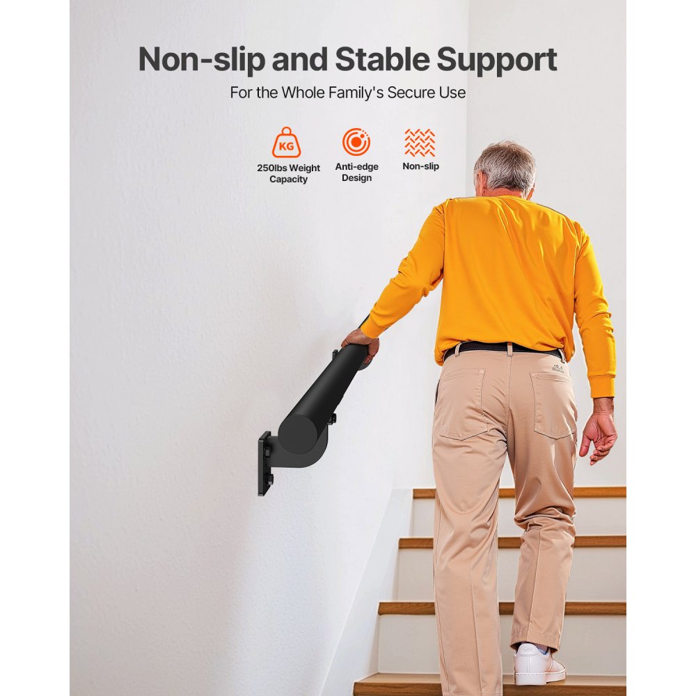 BG-4 - Durable Wall Mounted Handrail for Stairs and Home Use