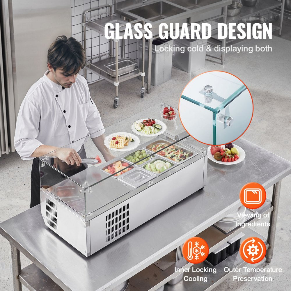 E40TW - 130W Refrigerated Condiment Prep Station with 1 1/3 Pan Capacity