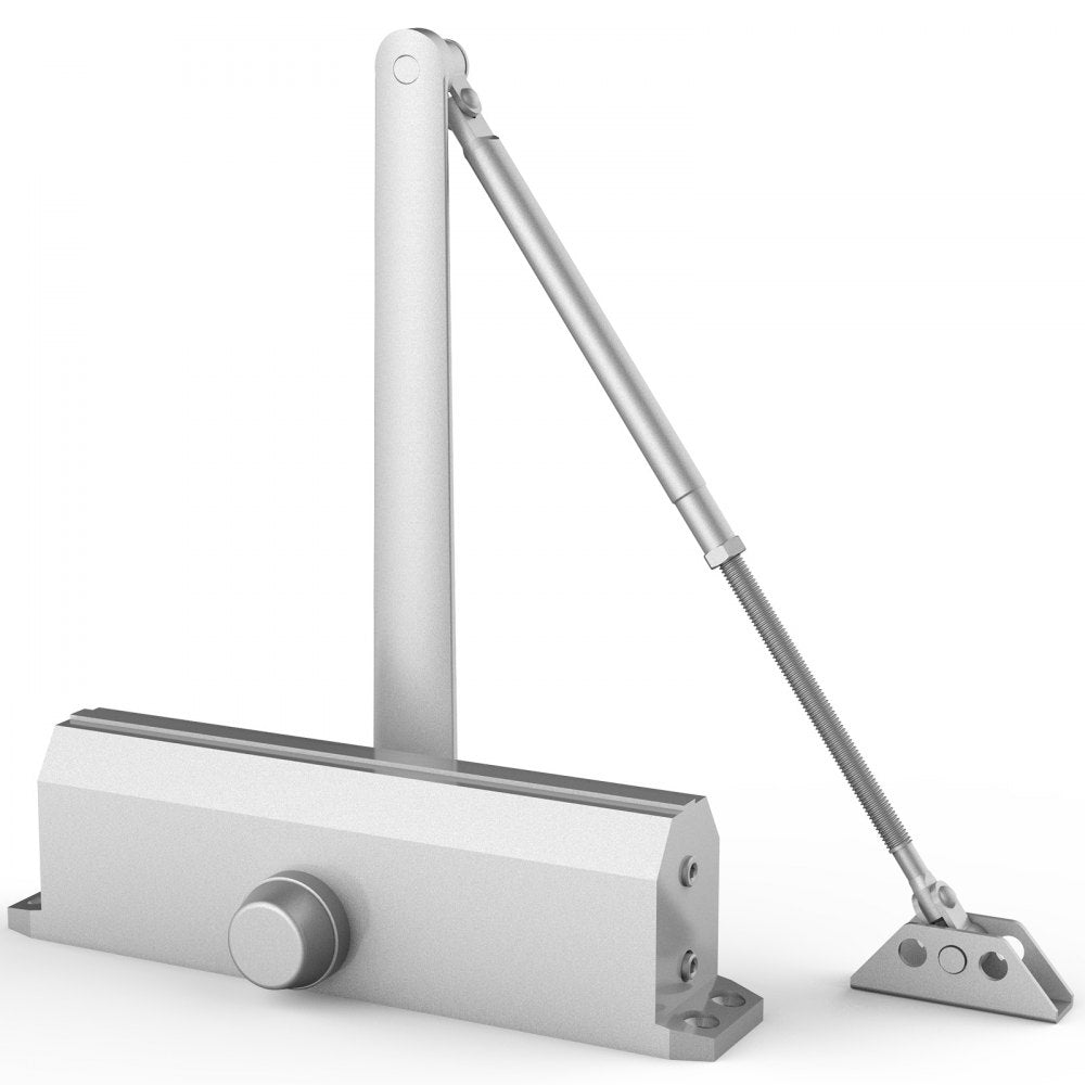 D4015 - Durable Silver Door Closer with Adjustable Speeds for 265 lbs