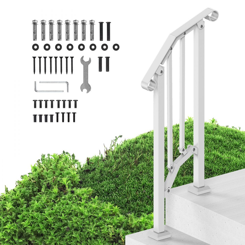 BP-12-W - Adjustable Outdoor Handrail for Stairs and Porches, Durable Support