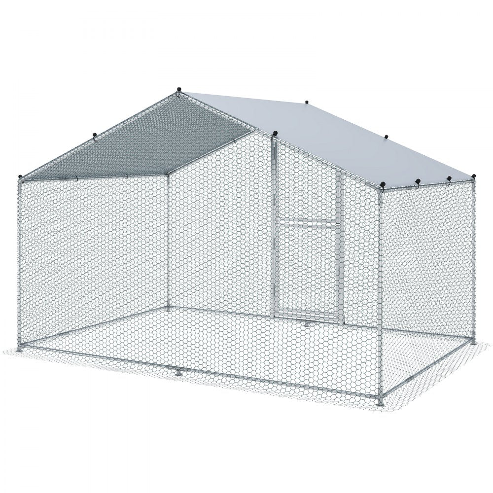 010774865091 - Spacious 78.7"x118.1" Metal Chicken Coop with Waterproof Cover