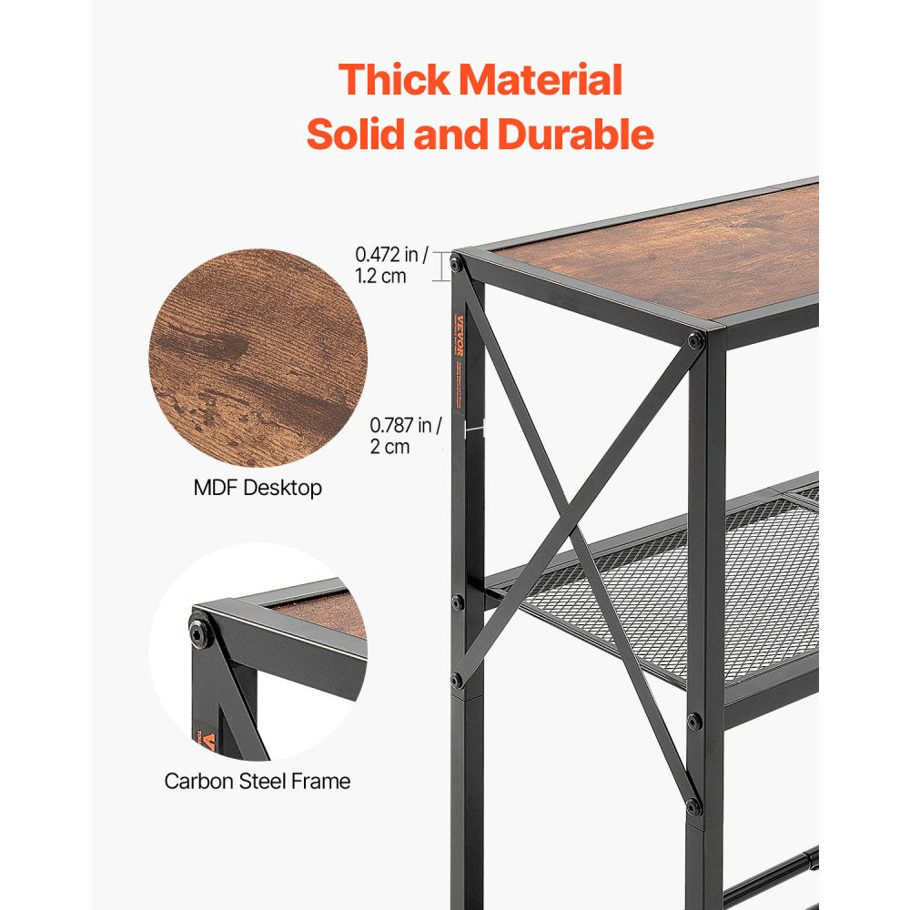 YJXXGZ-006 - 41.7" Narrow Console Table with Metal Frame & Vintage Style