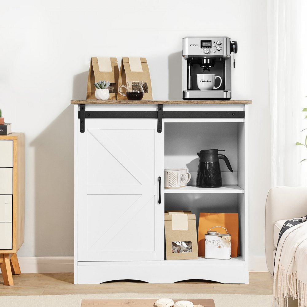 SR245331 - Vintage Multi-Tier Coffee Bar Cabinet with Adjustable Shelves