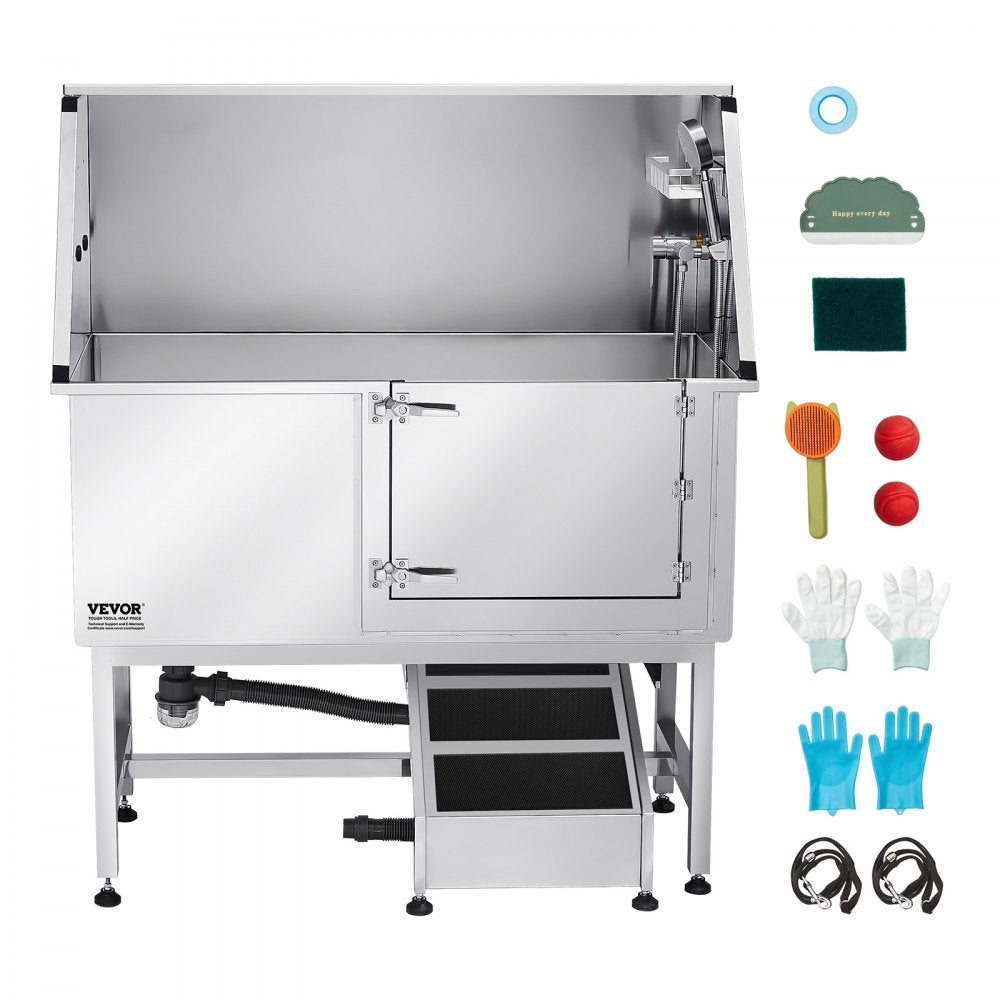 K2E01010 - Stainless Steel 50" Dog Bath Tub, Corrosion Resistant & Leak Proof