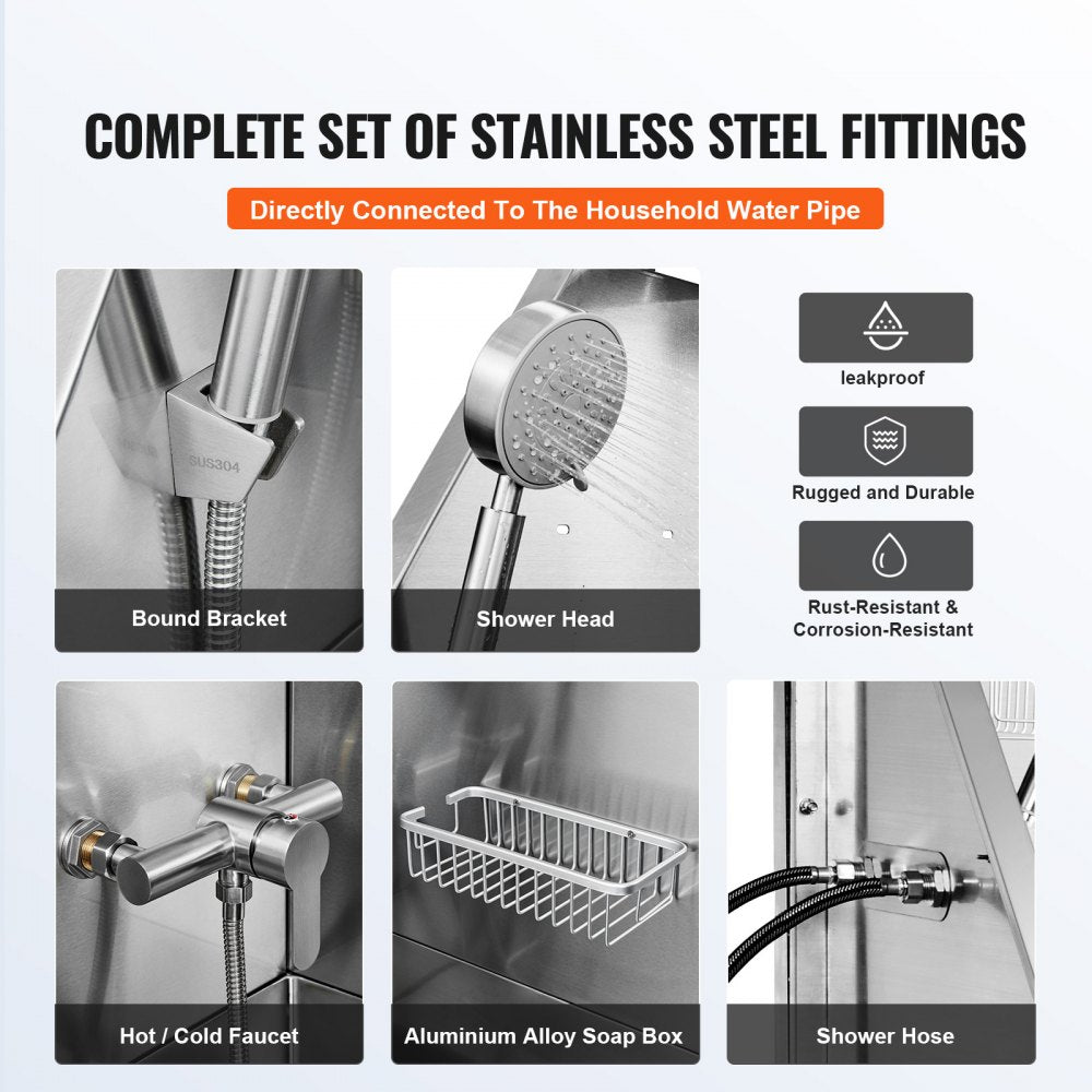 K1E01022 - 50" Stainless Steel Dog Bathing Station with Stairs and Soap Box