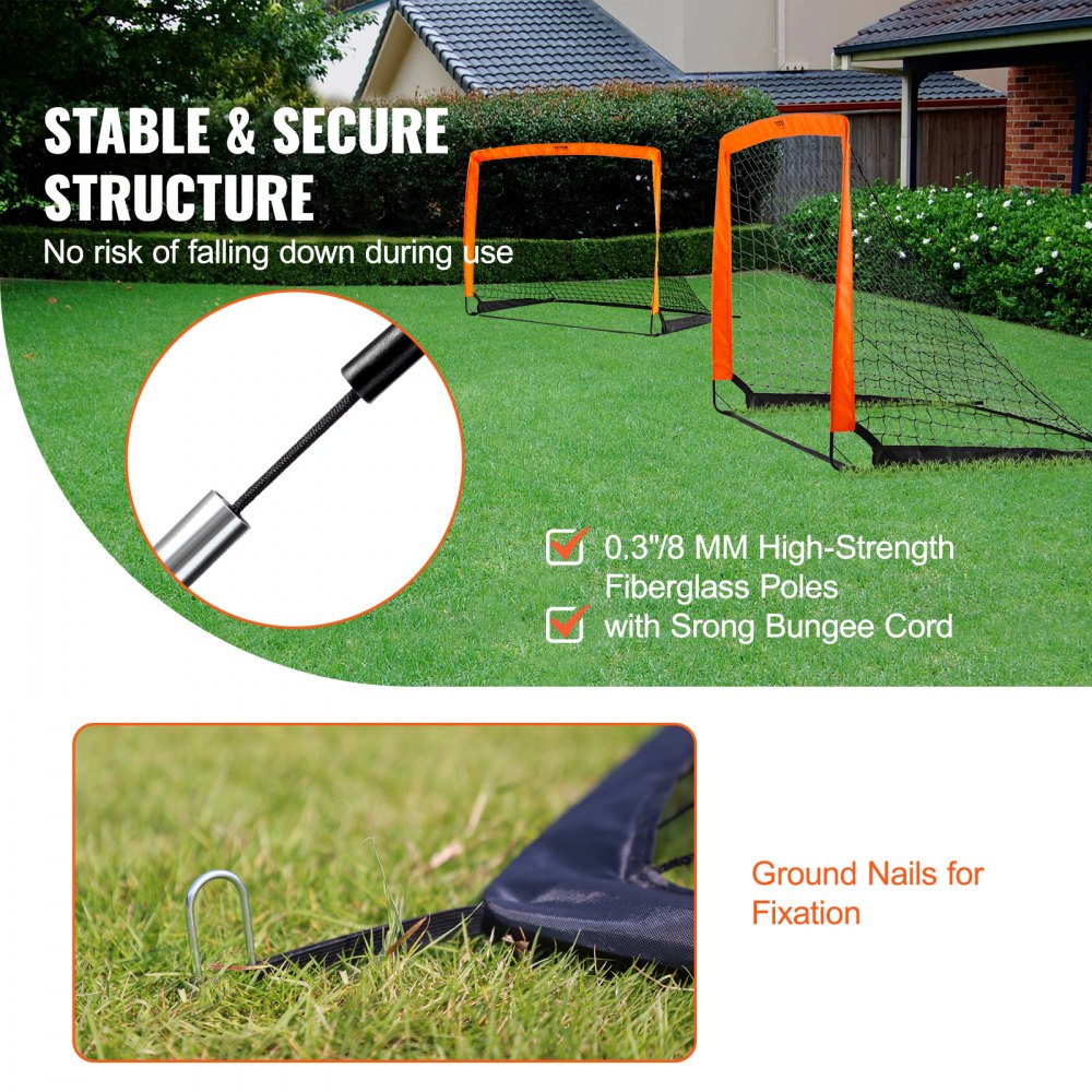 SSPDY4021AD - 4x3 ft VEVOR Lightweight Portable Soccer Goal, Ideal for Kids