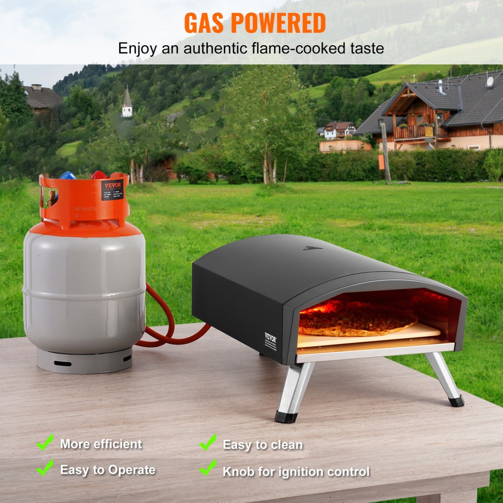 GB-GO12D - Portable Gas Pizza Oven, Bakes 12" Pizzas in 90 Seconds