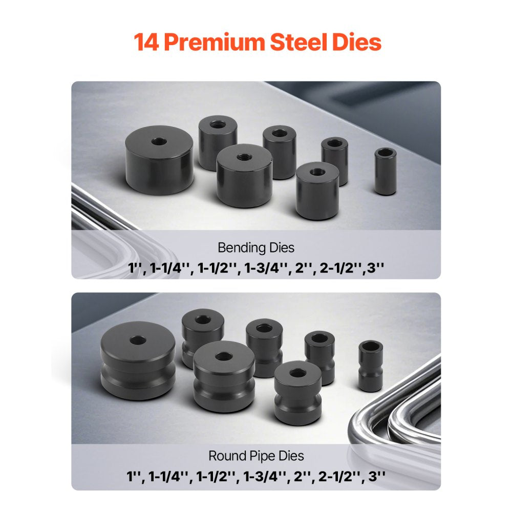 UM30 - Manual Pipe Bender for 2" Steel with 14 Durable Dies