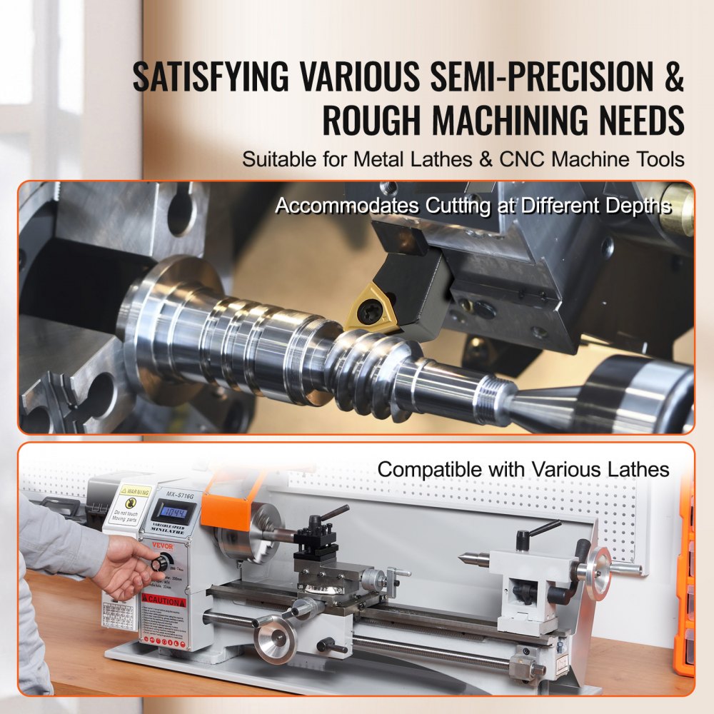 010415655061 - 7-Piece Indexable Carbide Lathe Tools for Precision Machining