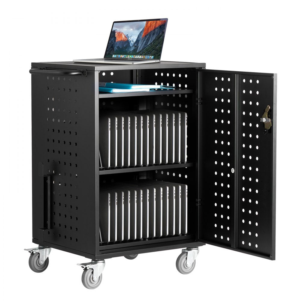 SCC-32P - Secure 32 Device Charging Cart with Wheels, Up to 15.6" Screens