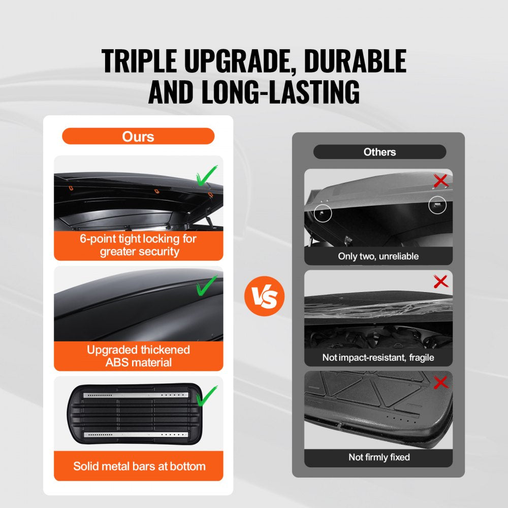 WP3001 - 165 lbs Rooftop Cargo Box - Durable ABS for SUV Travel