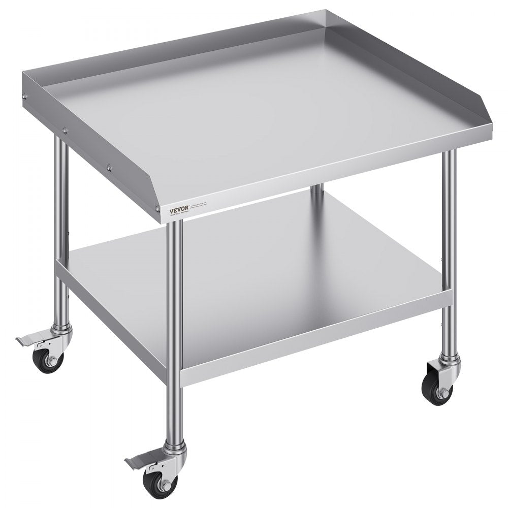 SKT910*760J - 30"x36" Stainless Steel Prep Table with Wheels & Backsplash