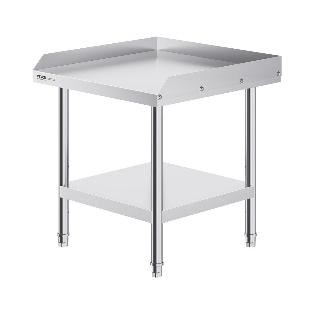 HET-24*24-3L - 24" Stainless Steel Work Table with Adjustable Height and Shelf