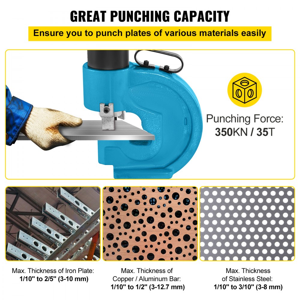 010266859282 - 35T Hydraulic Hole Puncher for Metal Plates