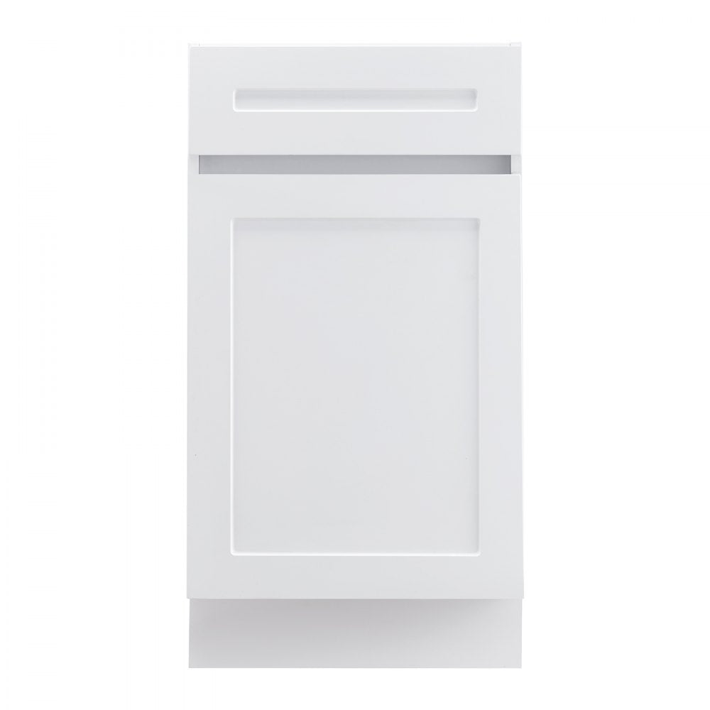 KLCC-01 - Durable 18" White Shaker Base Cabinet with Soft Close Drawers