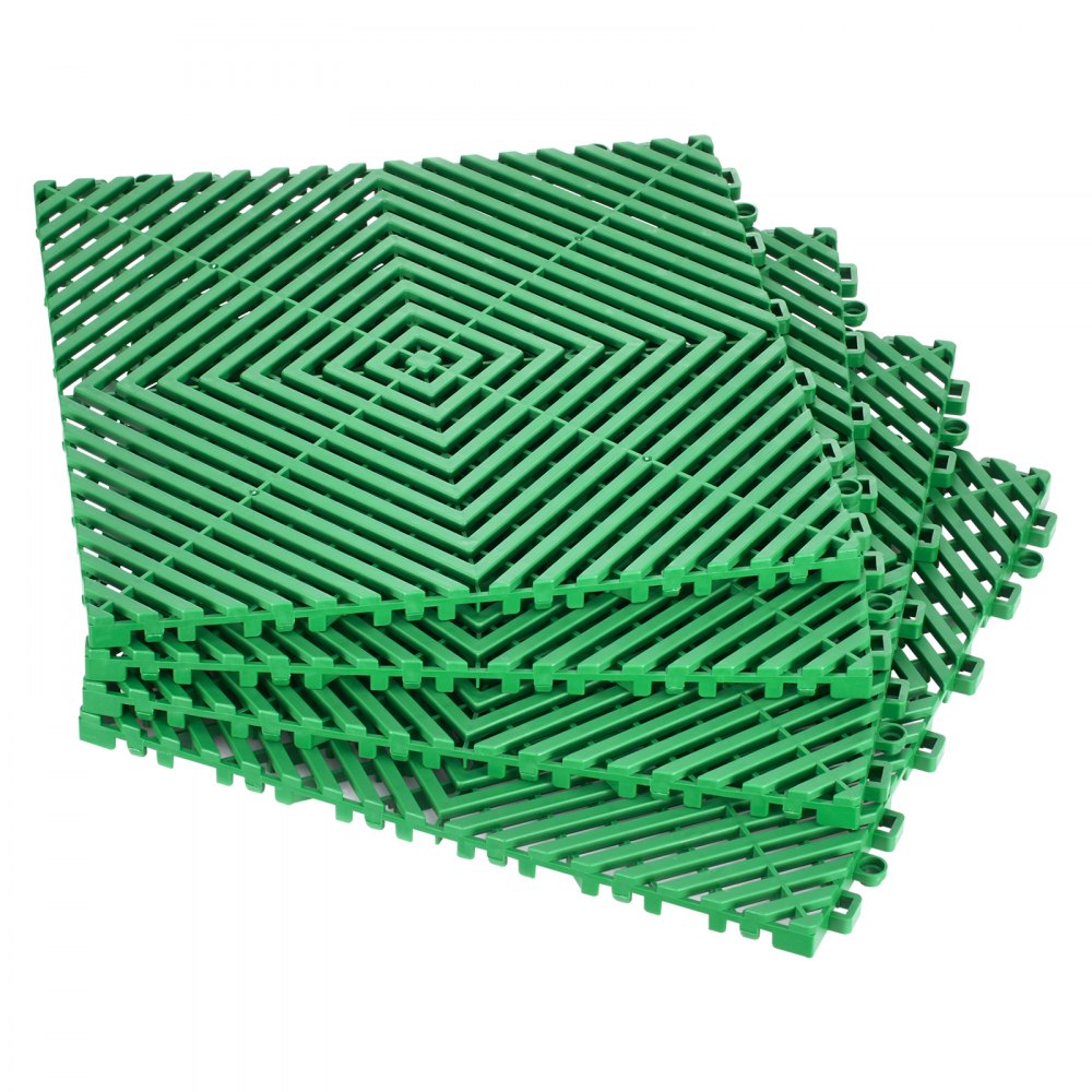 GS-30*30*1.5-Green - Heavy-Duty Interlocking Drainage Mat for Garages and More