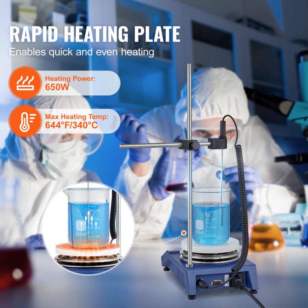 MS-H-ProA - 20L VEVOR Magnetic Stirrer Hot Plate, 11.02x6.3x20.08 inches