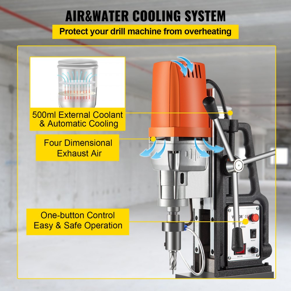 010115611621 - VEVOR 1680W Magnetic Drill for Precision Industrial Tasks
