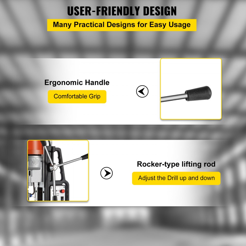 010142563915 - VEVOR 1680W Magnetic Drill Press with 13000N Force and 500 RPM