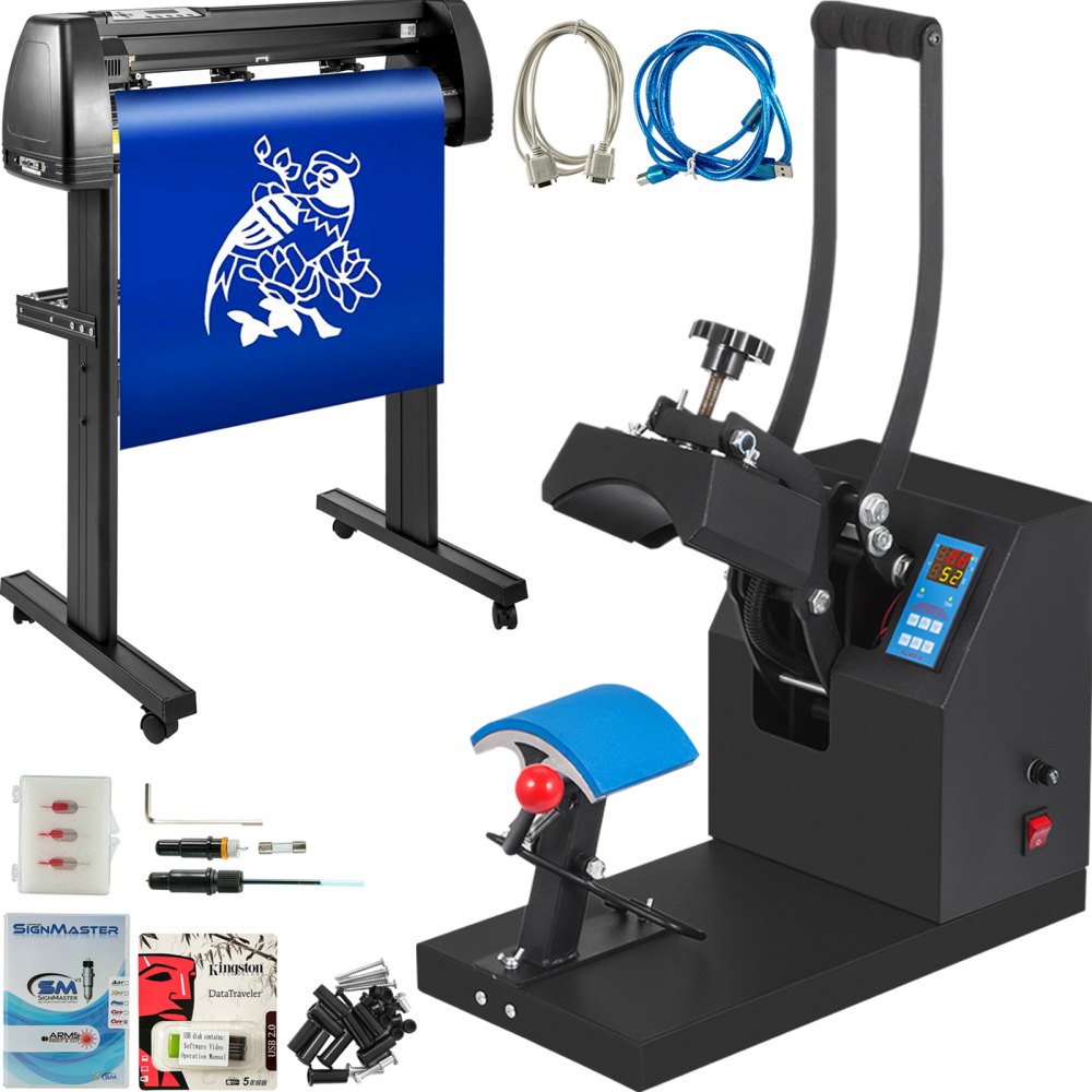 010594268421 - 5.5" Cap Heat Press & 53" Vinyl Cutter Set