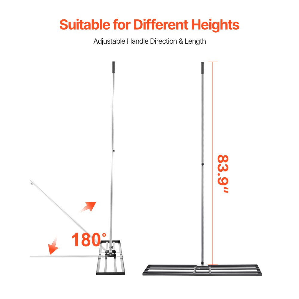 LJY9011 - Heavy-Duty Lawn Leveling Rake with 180° Handle for Easy Use