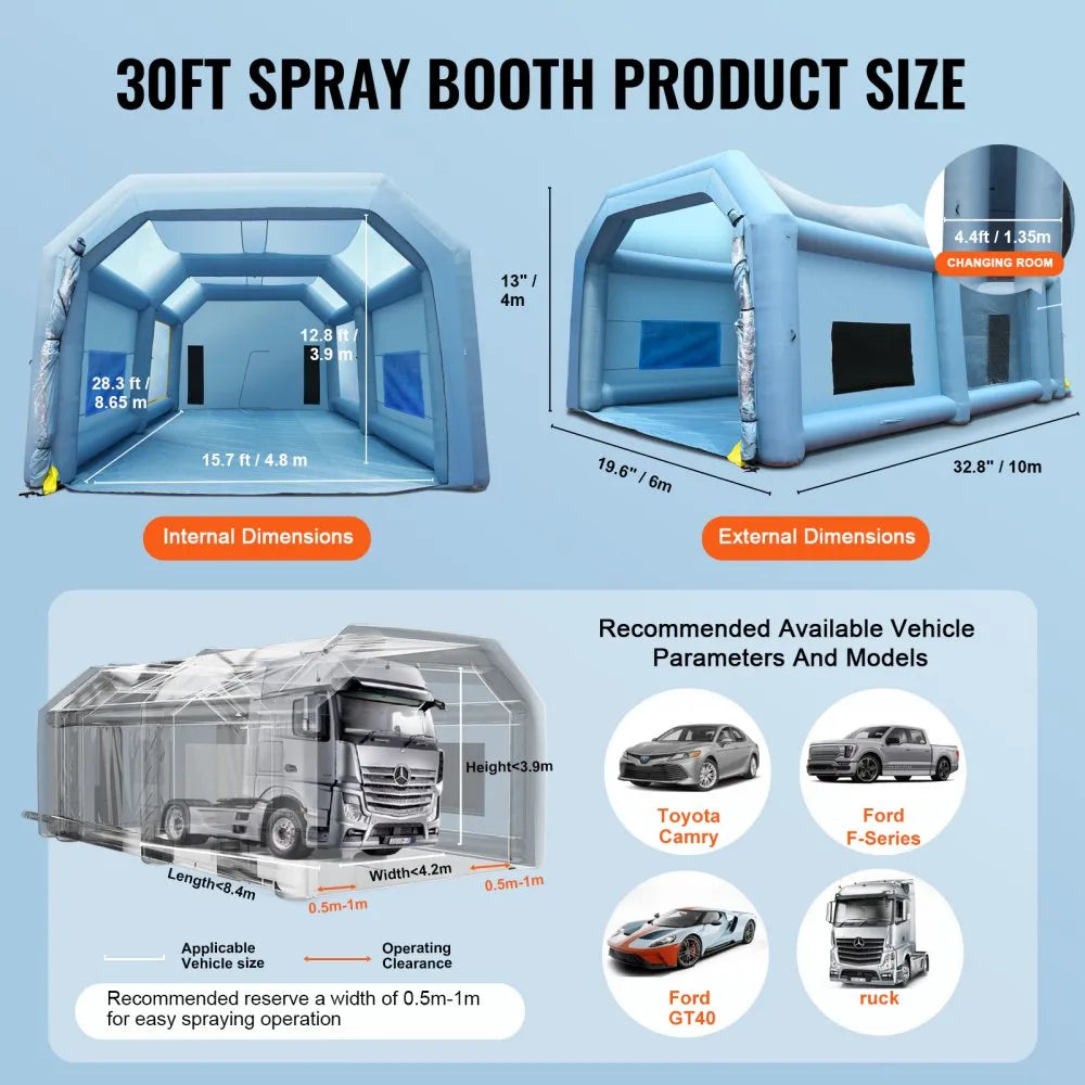 010353494742 - 28.38ft Inflatable Paint Booth with Air Filtration System