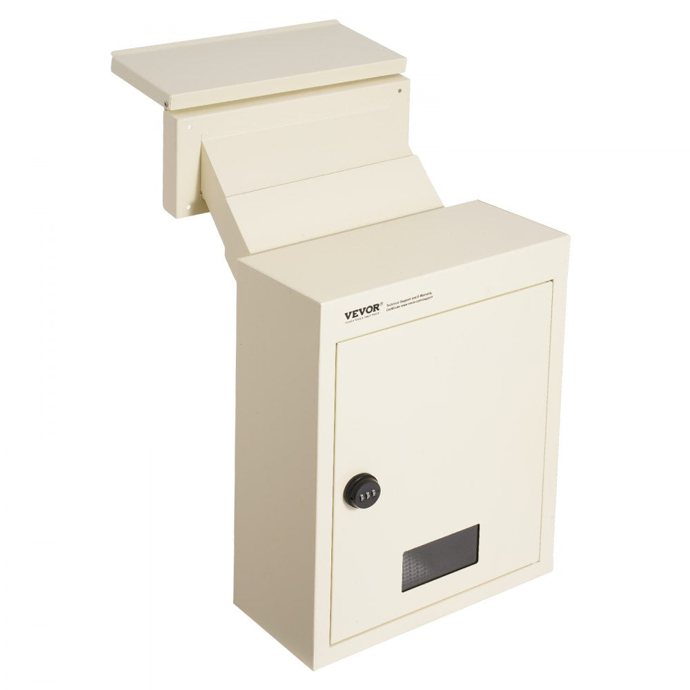 MA071 - Secure Beige Through-the-Wall Mailbox with Combination Lock and Steel Construction