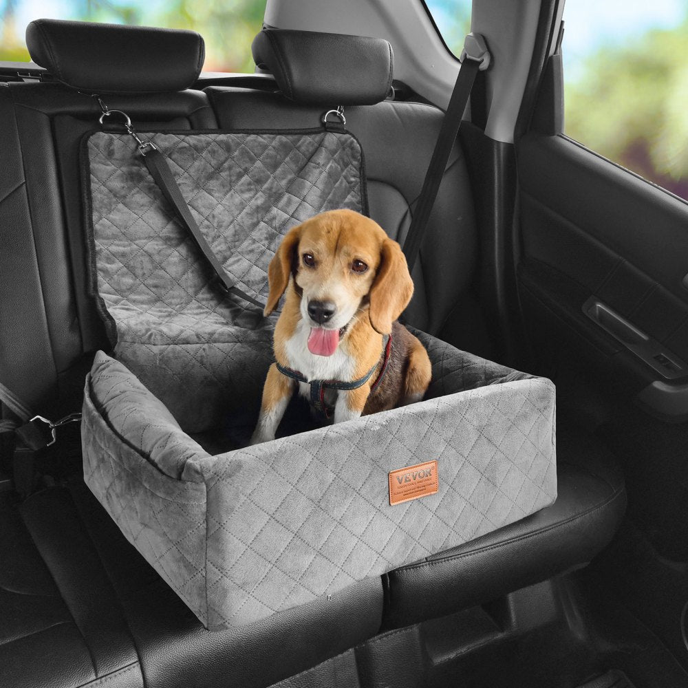 JBS-PCS-003-GRAY - Elevated Dog Car Seat for Dogs Up to 40 lbs
