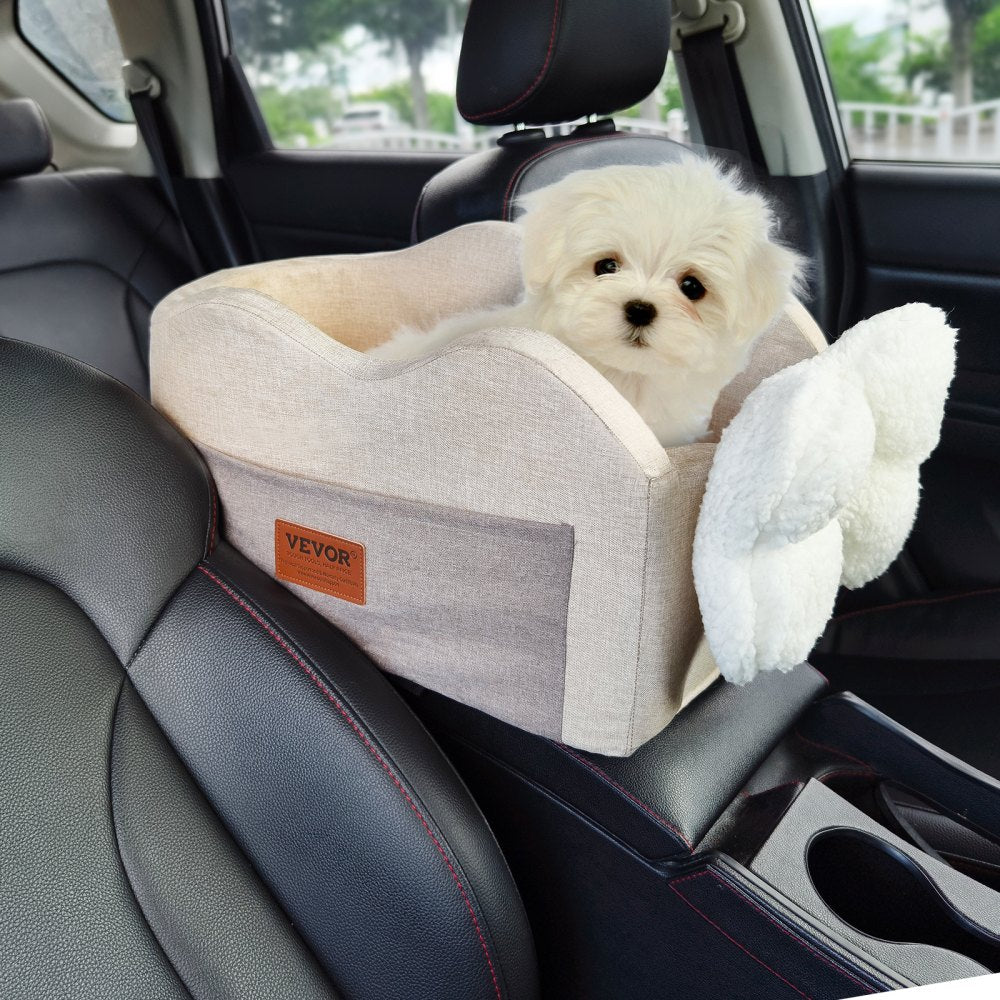 JBS-PCS-005-LIGHT BROWN - VEVOR Waterproof Dog Console Seat for 8 lbs Pet