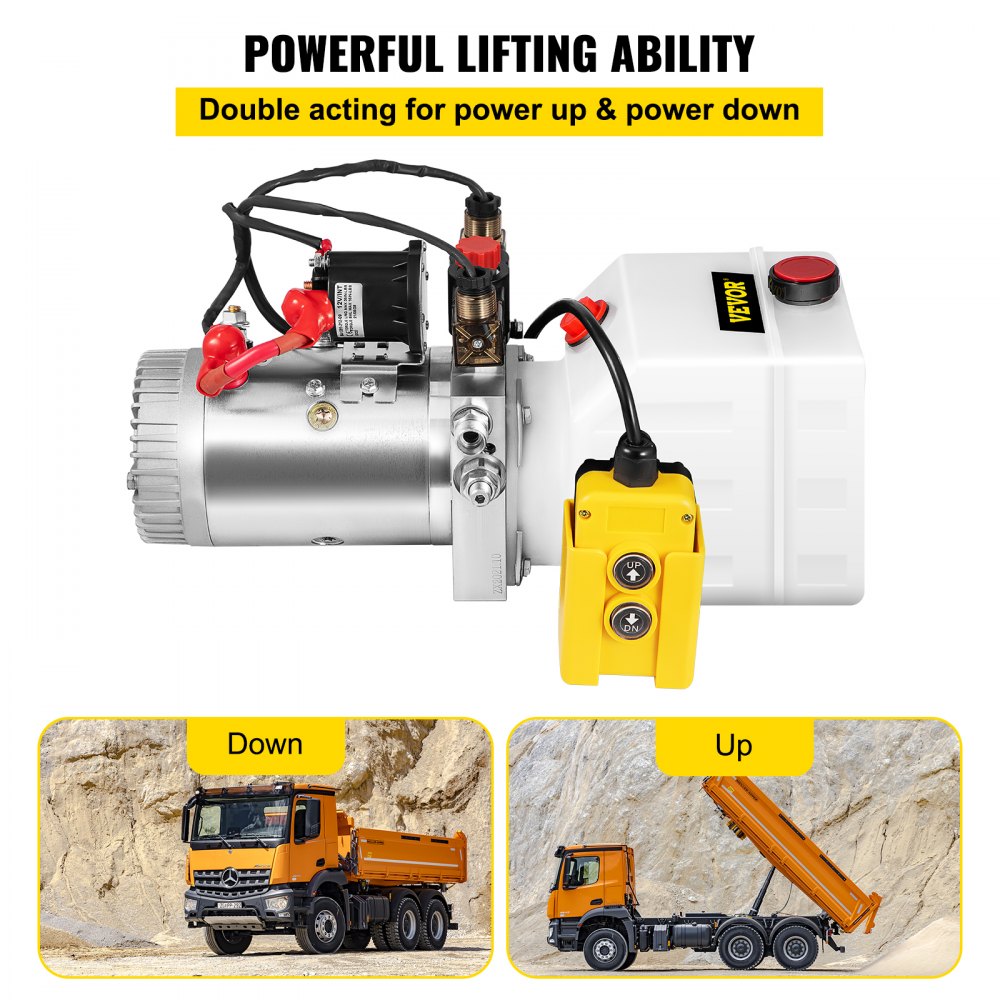 010860233857 - 3-Quart Double Acting Hydraulic Pump with 12V Remote Control