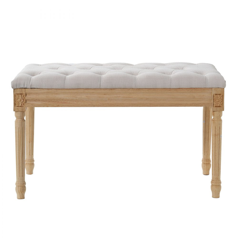 0330 - 32"x16" Beige Upholstered Bench for Multi-Room Use