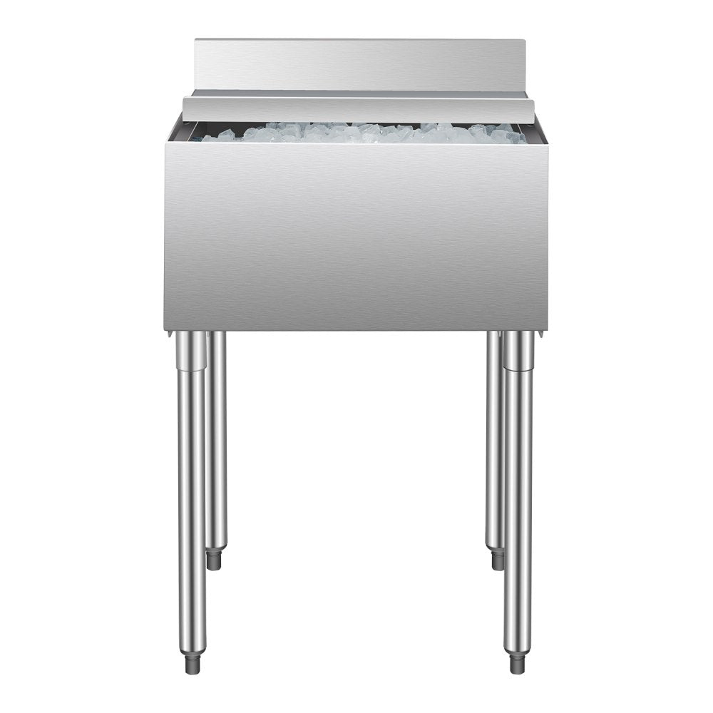 CIBT1924 - 61L Stainless Steel Underbar Ice Bin with Bottle Holders