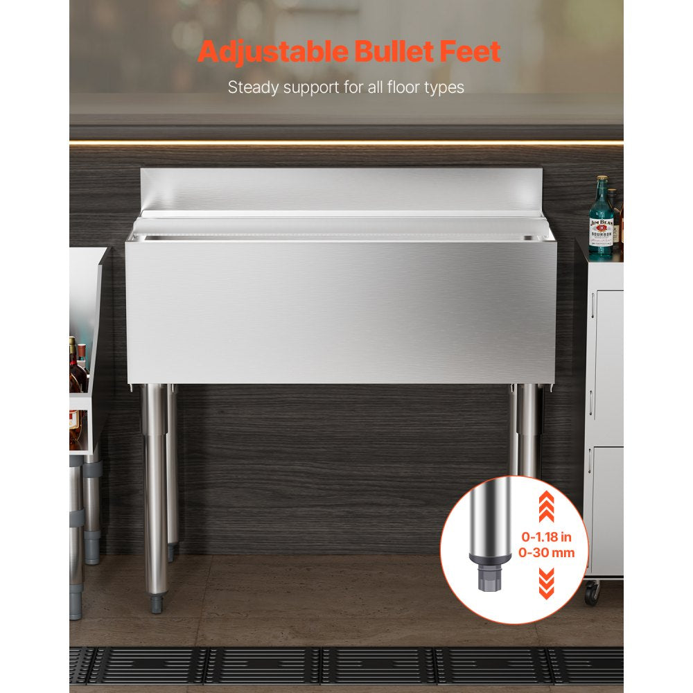 CIBT1936 - 95.3L Stainless Steel Ice Bin with Lid and Bottle Holders