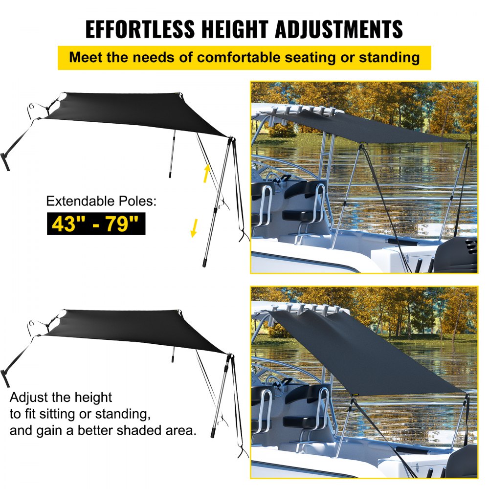 ZYTJ6X7 - Durable 6' x 7' T-Top Shade Kit for Boats