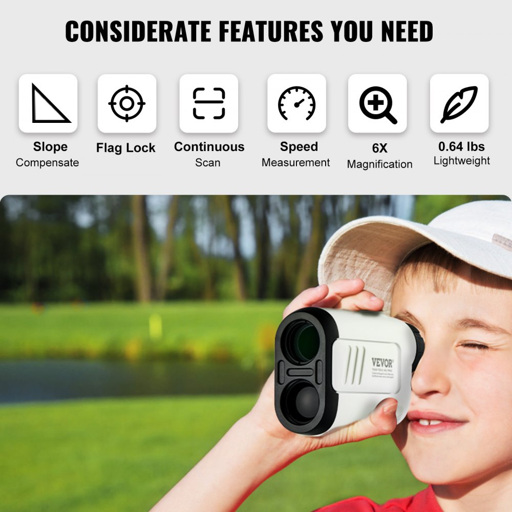 PF2E - VEVOR Golf Rangefinder 5-650 Yards with Flag Lock & Vibration Feedback