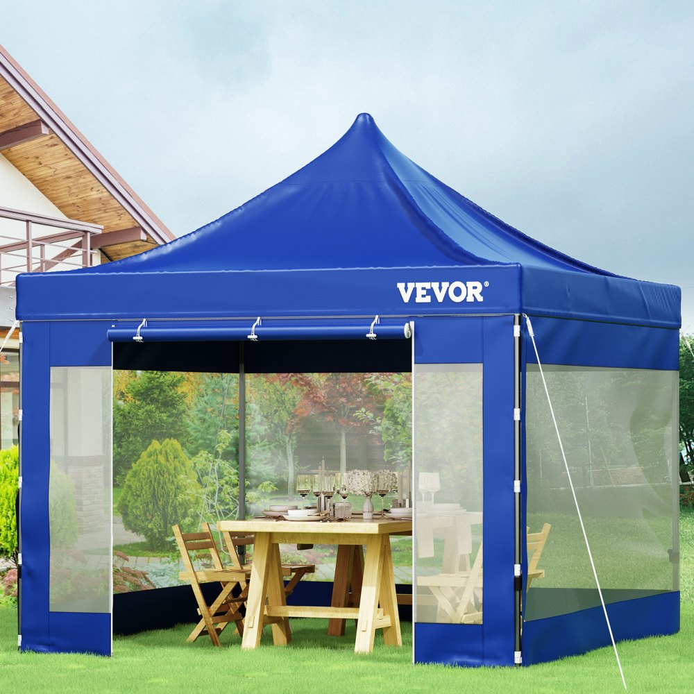 010645324772 - Waterproof 10x10 ft Pop-Up Canopy Tent with Clear Sidewalls