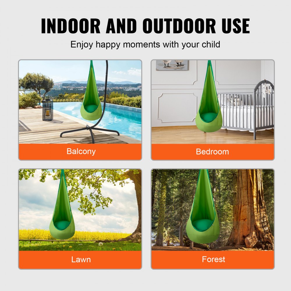 LYY011 - Cozy Kids Pod Swing Chair with LED Lights, Supports 120 lbs