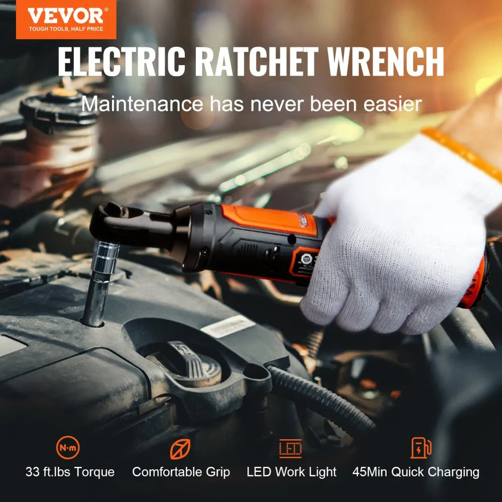 DC83933 - 12V Cordless Electric Ratchet Wrench with Fast Charge & LED Light